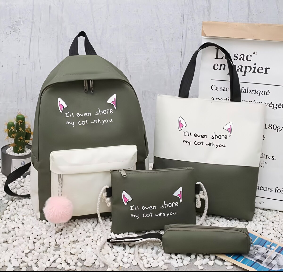 Set de Sacs à Dos Chat Mignon