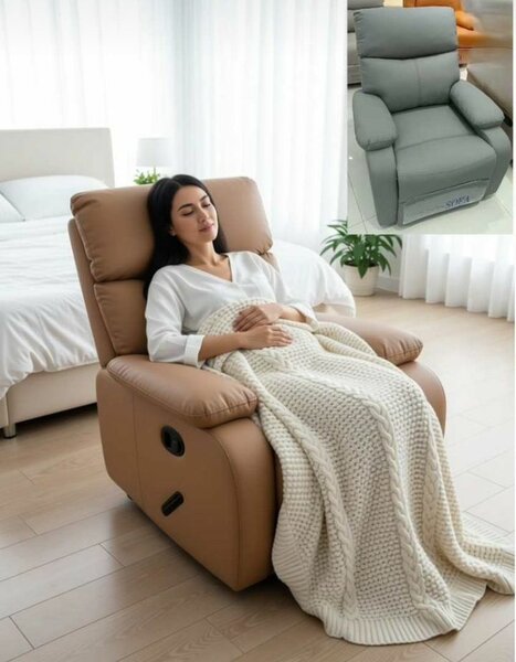 Fauteuil releveur électrique en cuir