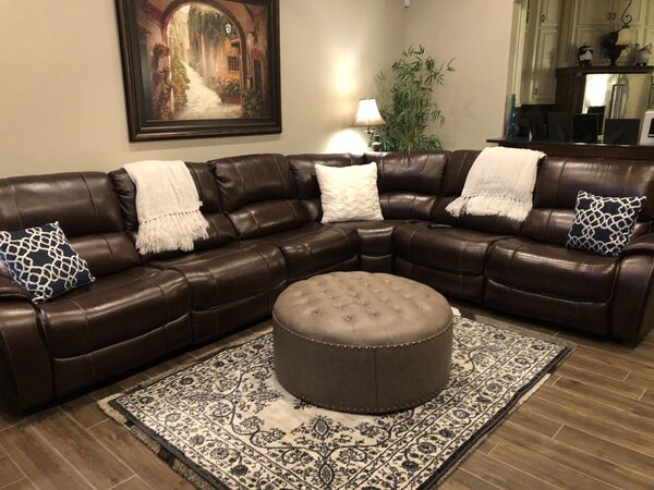 Canapé d'angle en cuir luxueux