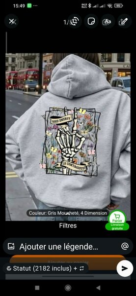 Sweat à capuche motif urbain