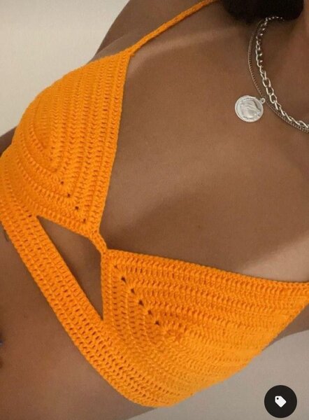 Bralette en crochet orange