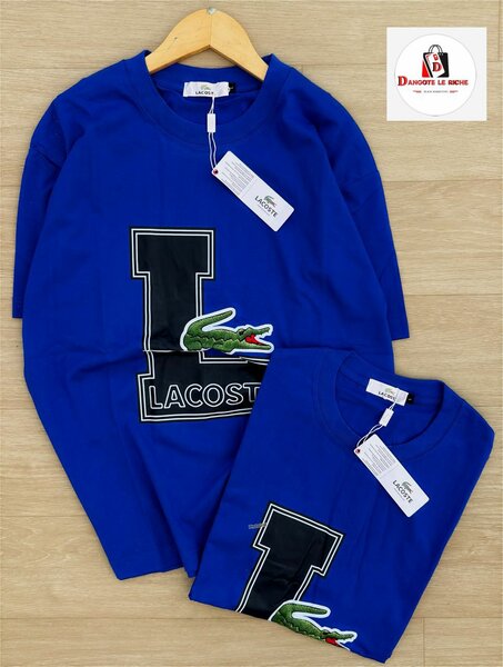T-shirt bleu Lacoste crocodile