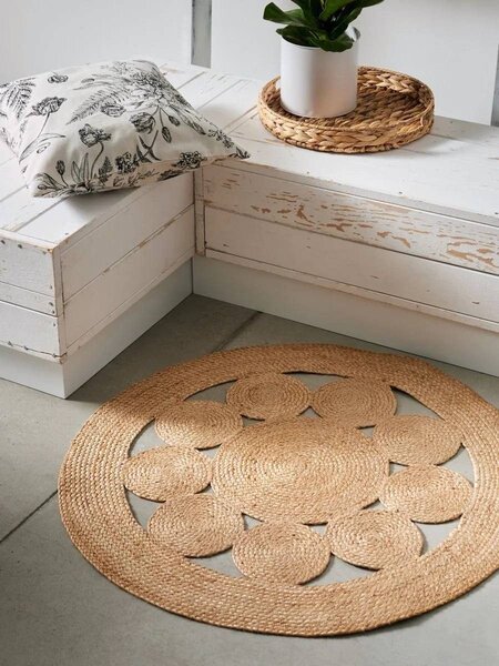 Tapis rond en jute naturel