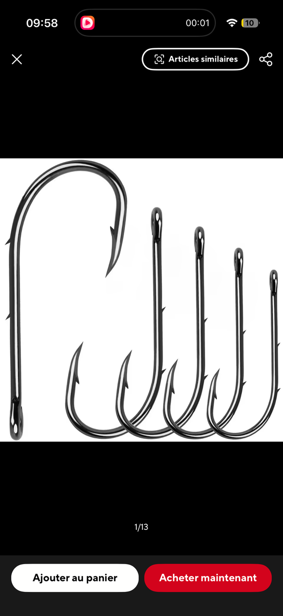 Crochet de pêche en acier inoxydable