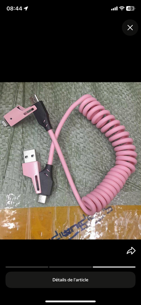 Câble USB Spirale Multi-charge