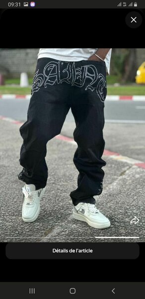 Jean oversize homme noir