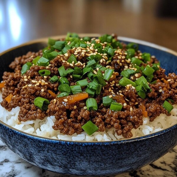 Riz blanc a la viande hachée