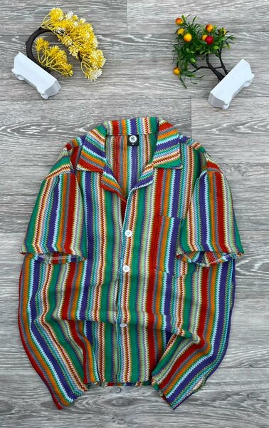 Chemise rayée multicolore