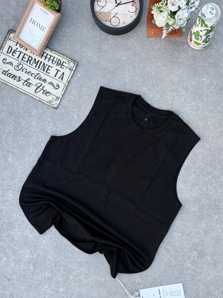 Débardeur noir unisexe