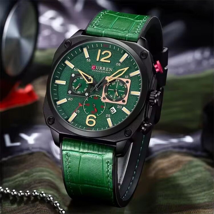 Curren Montre Homme Luxe Vert