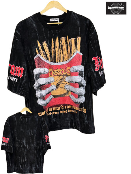 T-shirt homme oversize imprimé frites