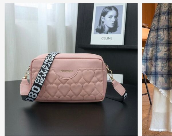 Sac bandoulière rose élégant