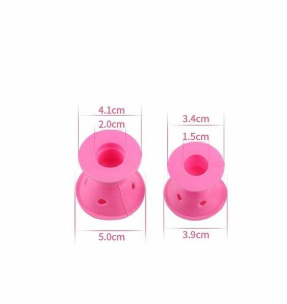 Ensemble de 12/20 bigoudis en silicone rose