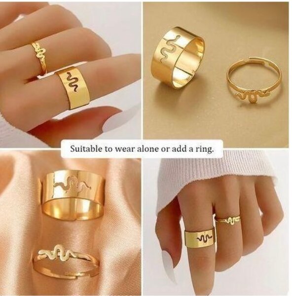 Bague ouverte en or serpent