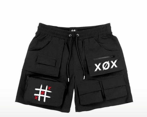 Short cargo noir pour homme