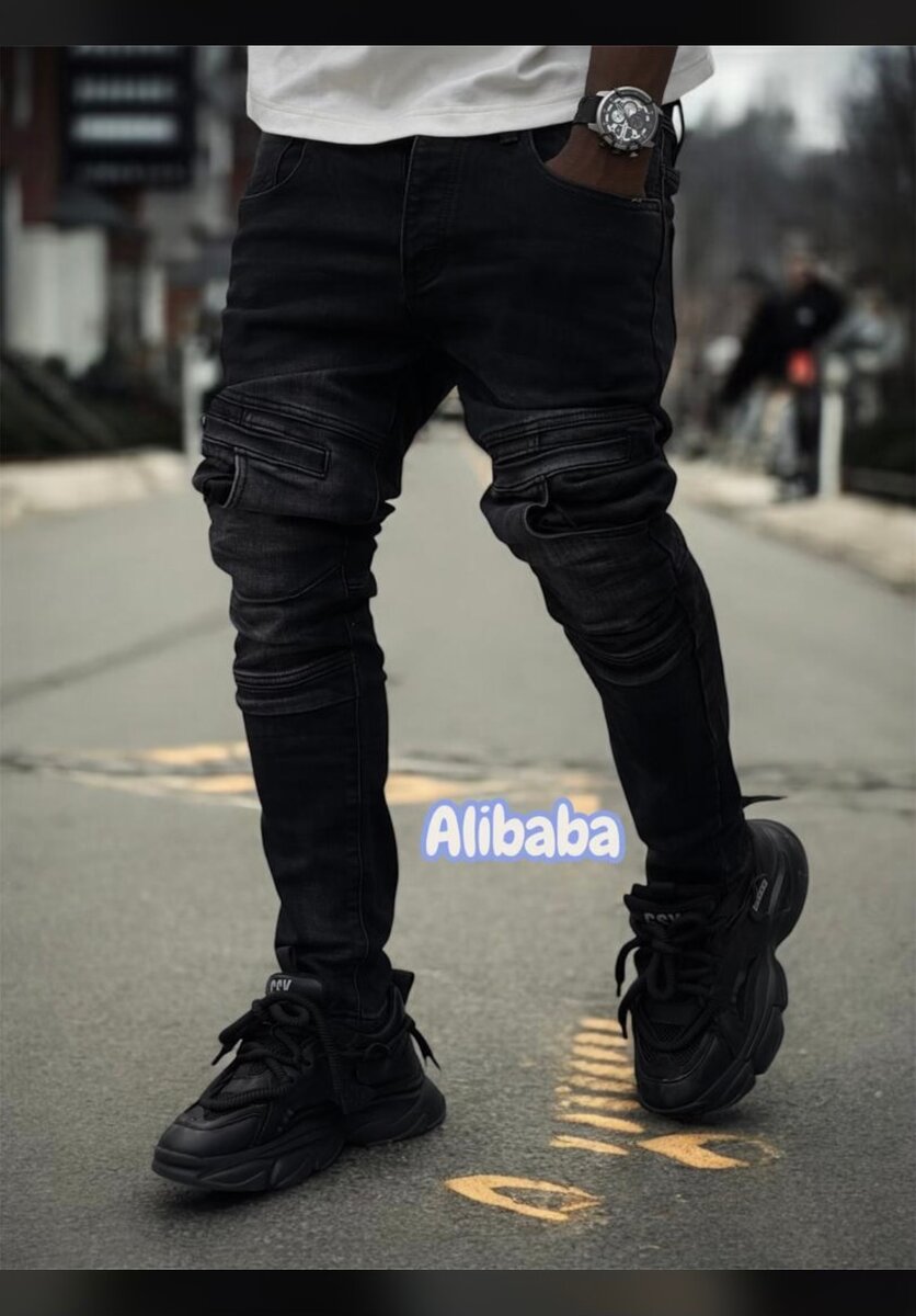 Jean biker homme décontracté