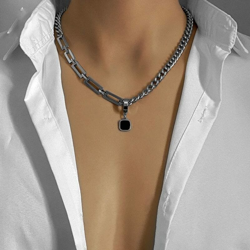 Collier en acier inoxydable pour homme