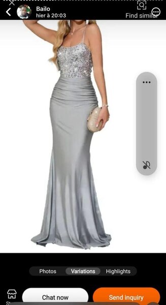 Robe De Soirée Argentée Élégante