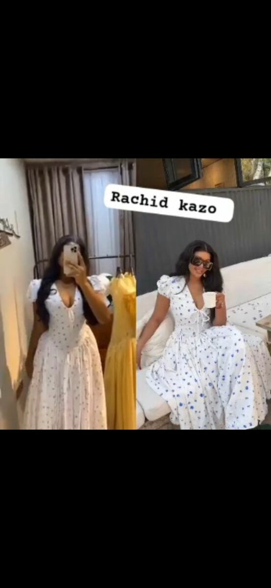 Robe blanche à fleurs pour femme