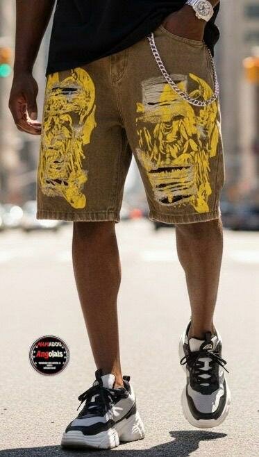 Shorts en denim imprimés