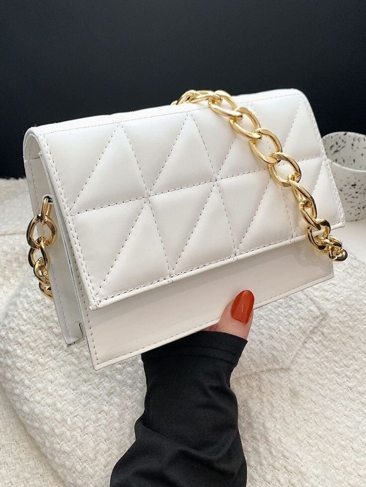 Sac à main blanc chaîne élégante