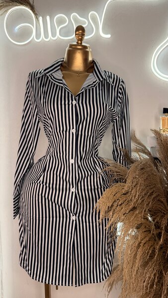 Robe chemisier rayée pour femme