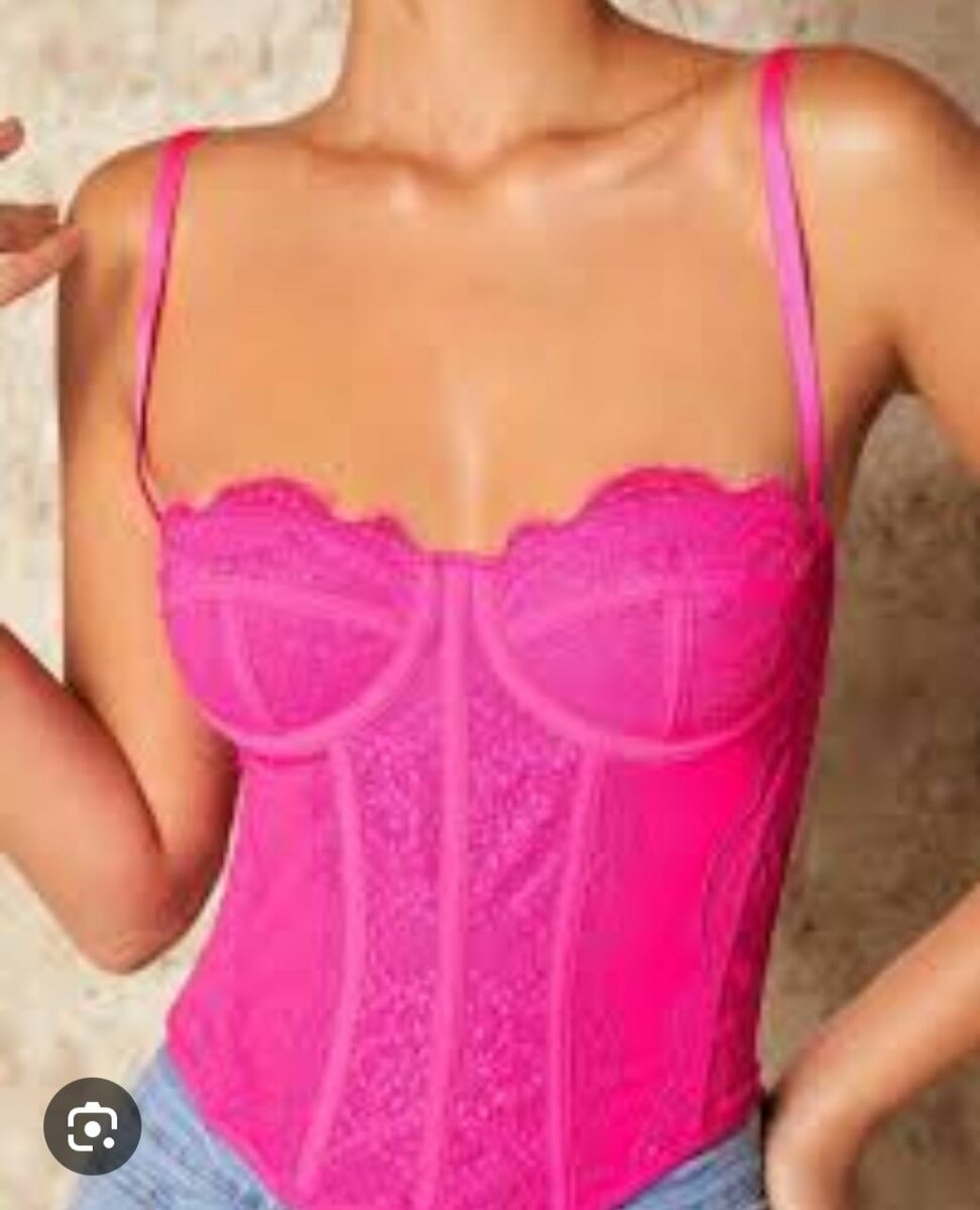 Corset Bustier en Dentelle Rose