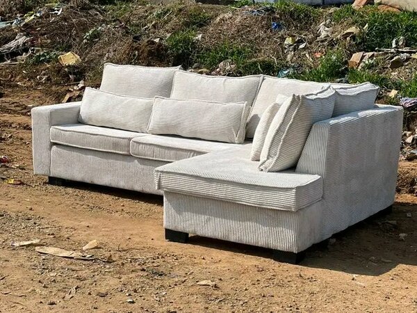 Canapé d'angle gris 5places