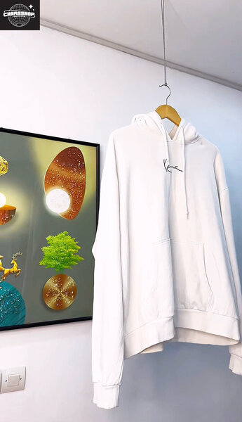 Sweat à Capuche Blanc Unisexe
