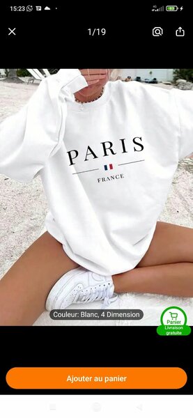 Sweat-shirt Paris Femme