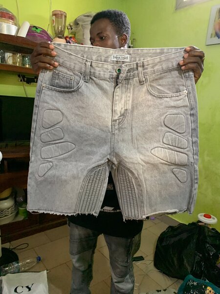 Short en jean délavé style urbain