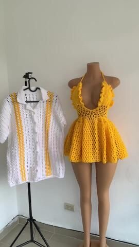 Ensemble tricoté crochet pour femme