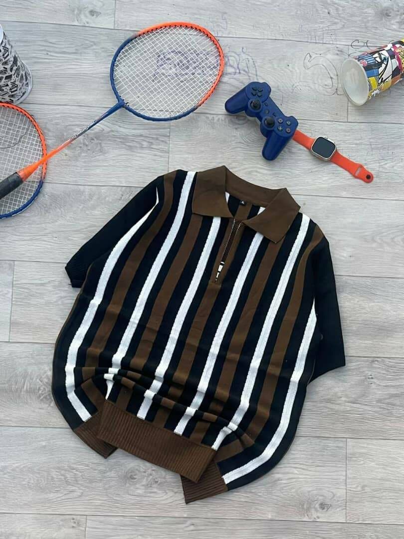 Polo chemise rayée élégante