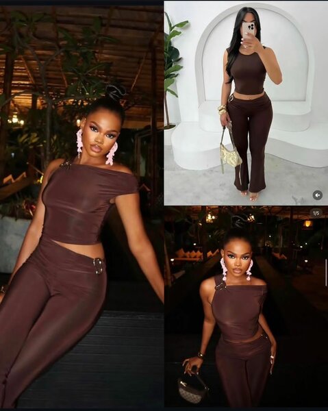 Ensemble chic marron femme