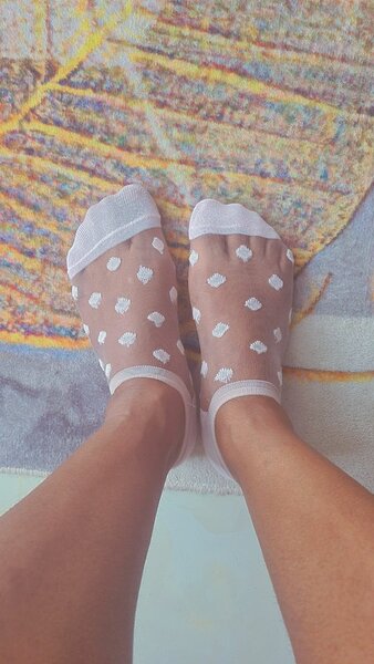 Chaussettes transparentes pois