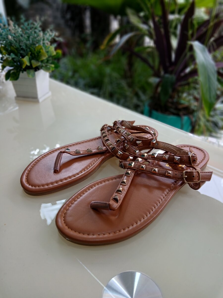 Women Leather Gladiator Sandals Flat