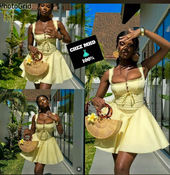 Robe d'été jaune élégante