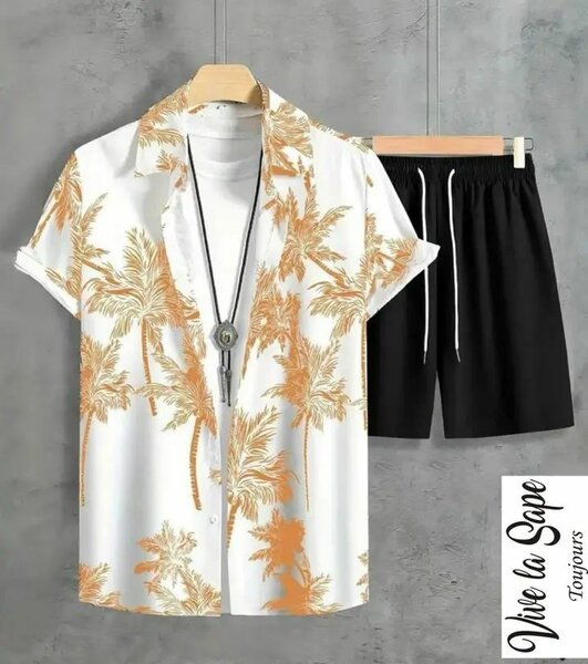 Chemise homme été tropical