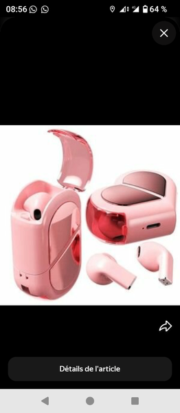 Écouteurs sans fil roses