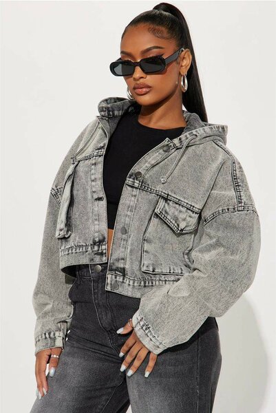 Veste en jean femme capuche