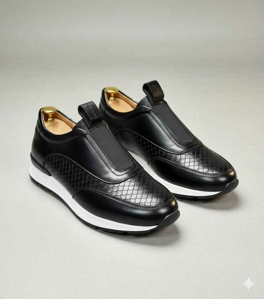 Baskets noires en cuir