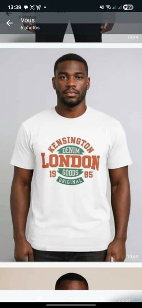 T-shirt blanc imprimé Kensington