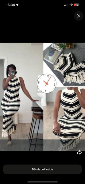 Robe longue rayée élégante