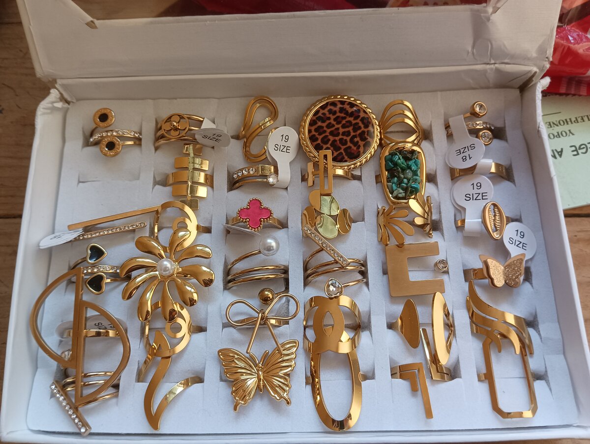 Bague Fantaisie Dorée acier in