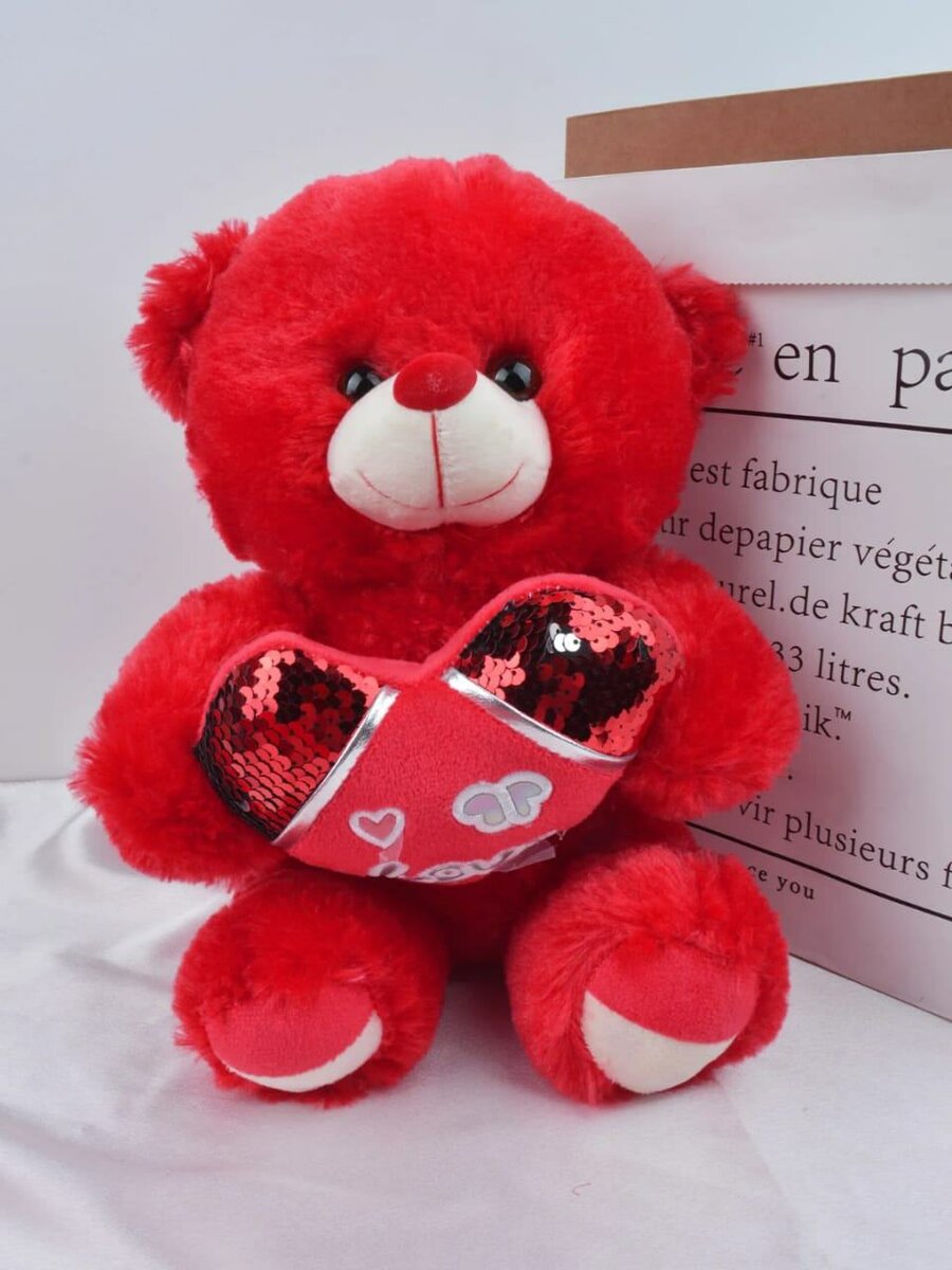 Nounours rouge câlin "Amour"