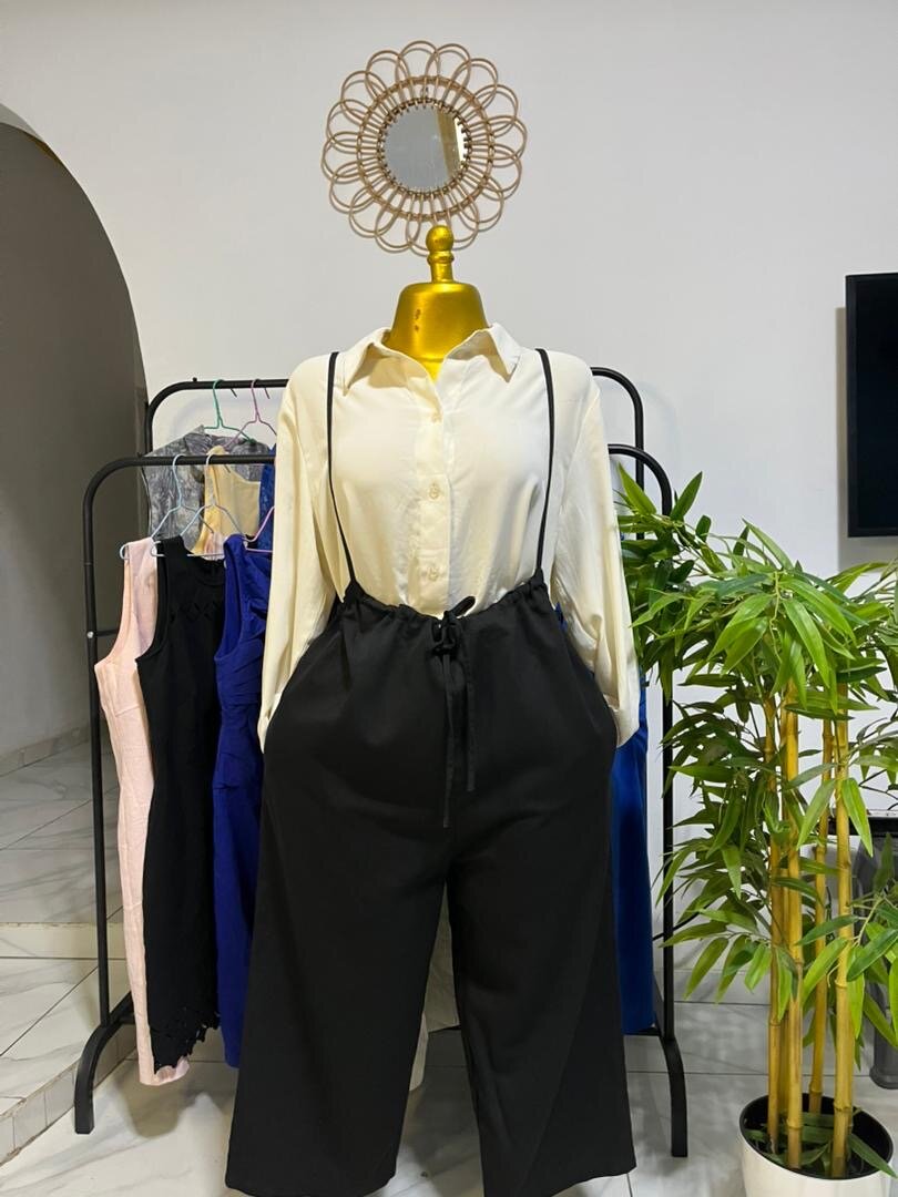 Pantalon large noir élégant