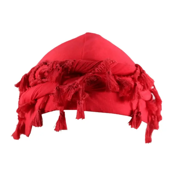 Casquette rouge avec franges pour femme
