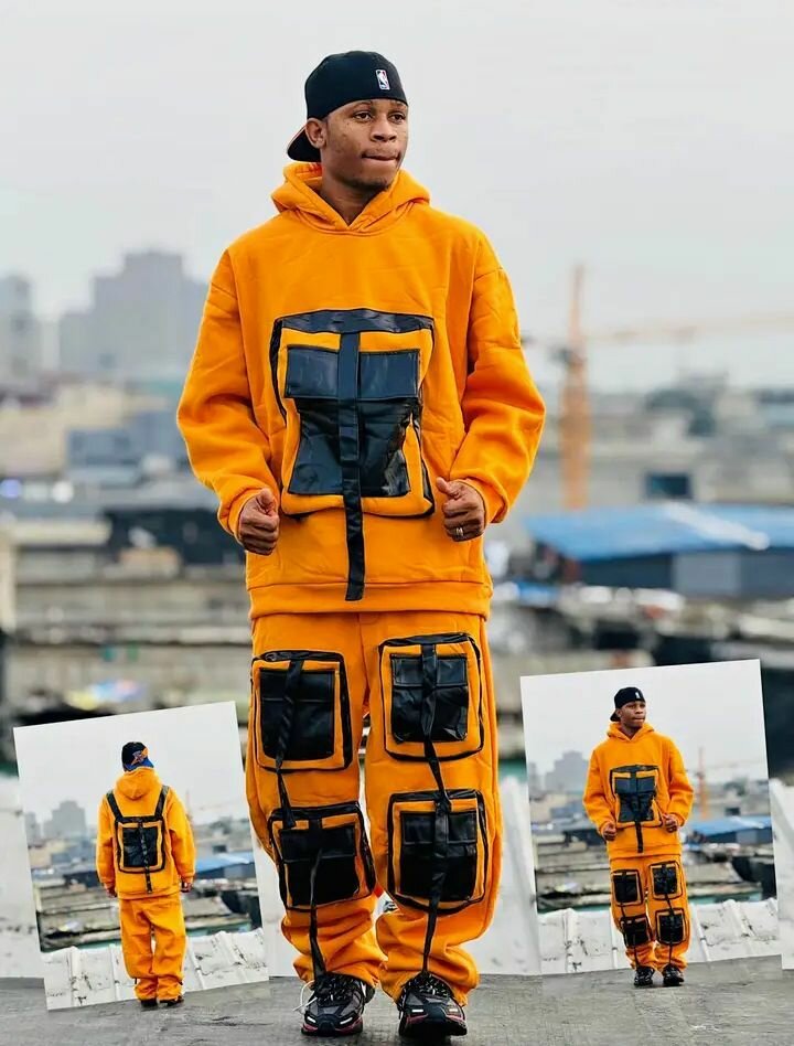 Combinaison cargo homme orange