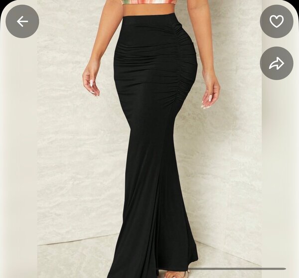 Jupe longue grise ou noire pour femme