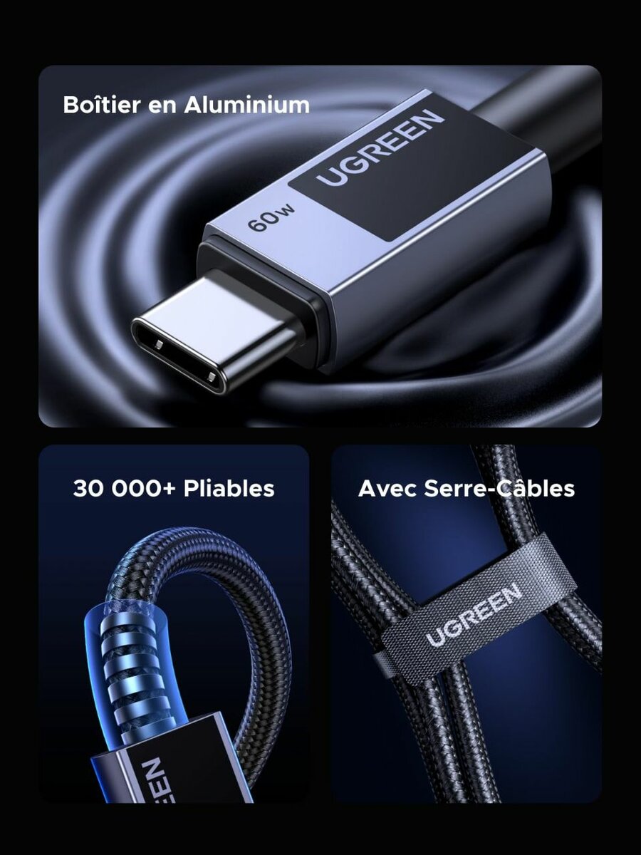 Câble USB C vers USB C 60W UGREEN